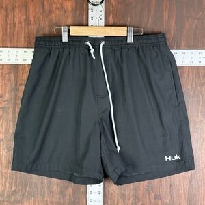 Huk Fishing Pursuit Volley Woven Shorts 5.5" Inseam Black‎ Men's XL Activewear